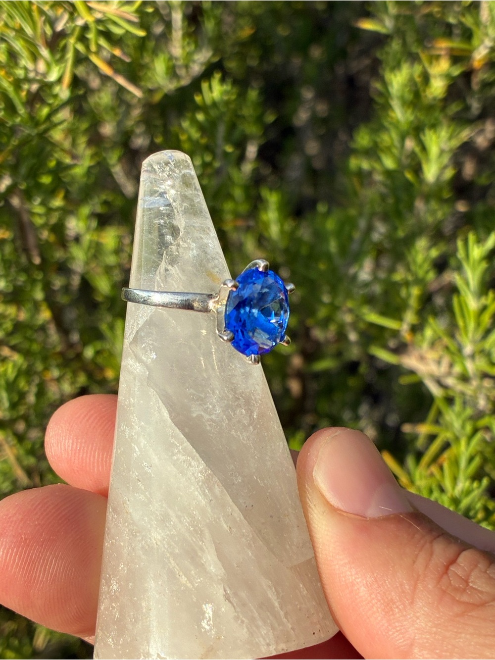 Sterling Silver Ring with Tanzanite Stone - Picture 7 of 14